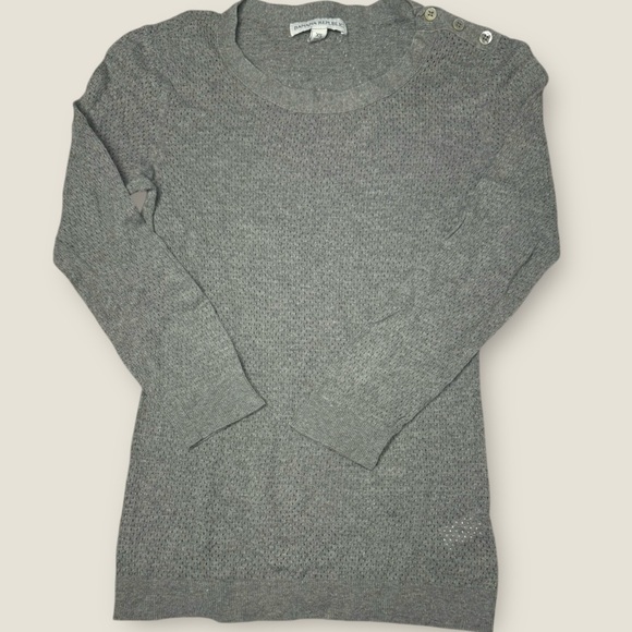 Banana Republic Sweaters - Banana Republic Gray Crew Neck‎ perforated Sweater size XS